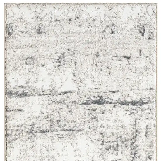 7' Gray And Slate Gray Abstract Distressed Runner Rug Photo 4