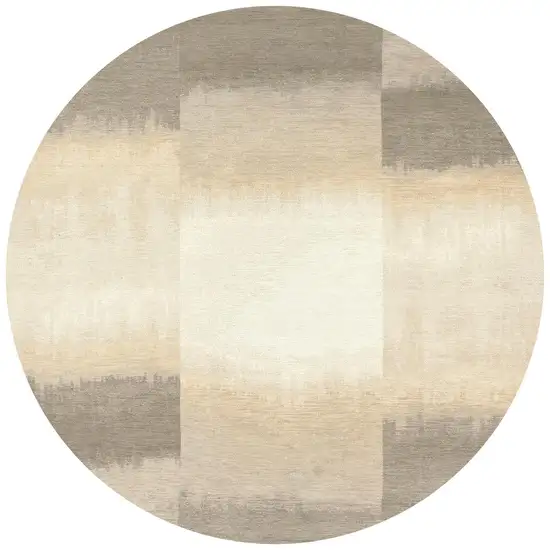 5' Gray And White Abstract Washable Round Rug With UV Protection Photo 3