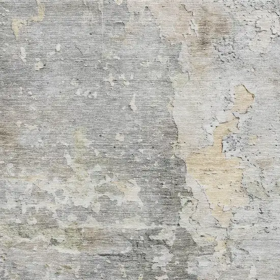 8' Gray Beige And Tan Abstract Washable Area Rug With UV Protection Photo 2