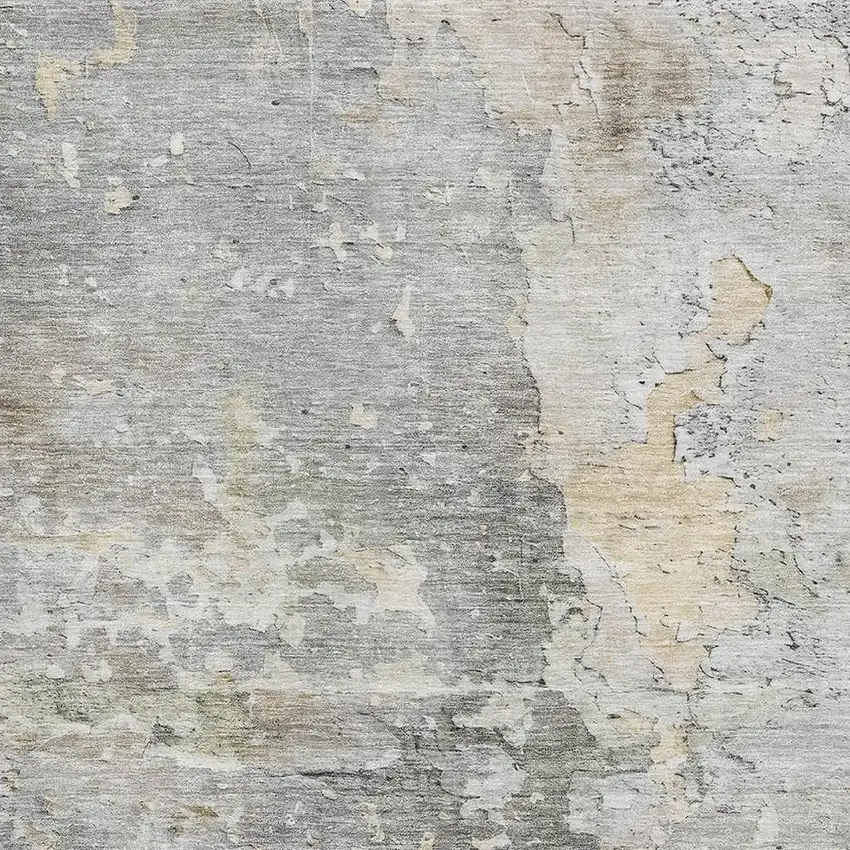 8' Gray Beige And Tan Abstract Washable Area Rug With UV Protection Photo 2