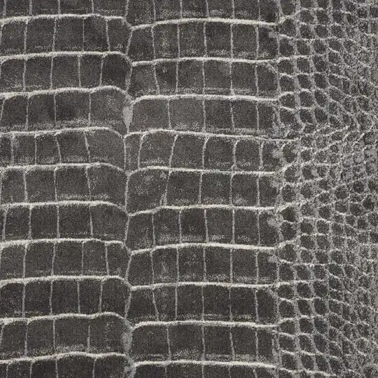 8' Gray Beige and Ivory Abstract Non Skid Runner Rug Photo 5