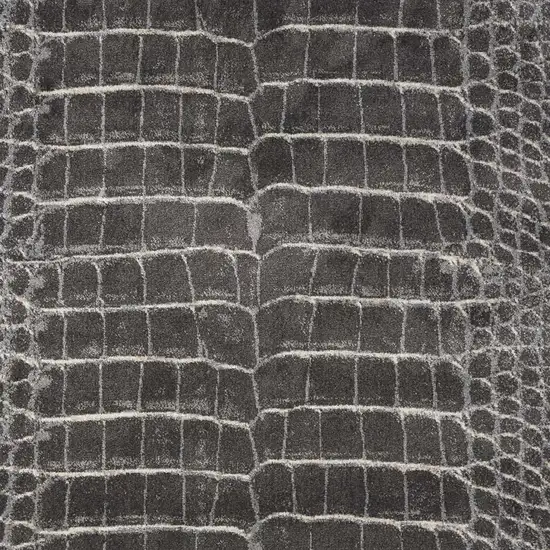 8' Gray Beige and Ivory Abstract Non Skid Runner Rug Photo 3