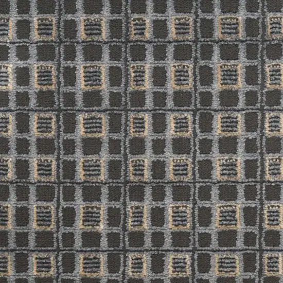6' Gray Black And Taupe Geometric Runner Rug Photo 7
