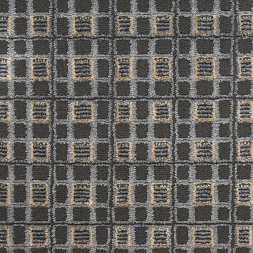 6' Gray Black And Taupe Geometric Runner Rug Photo 7