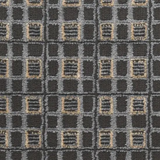 6' Gray Black And Taupe Geometric Runner Rug Photo 9