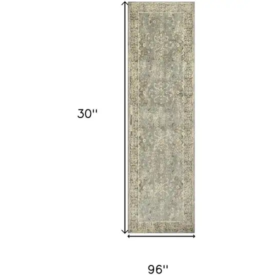 8' Gray Brown And Beige New Zealand Lambs Wool Oriental Hand Carved Handmade Area Rug Photo 6