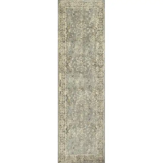 8' Gray Brown And Beige New Zealand Lambs Wool Oriental Hand Carved Handmade Area Rug Photo 1
