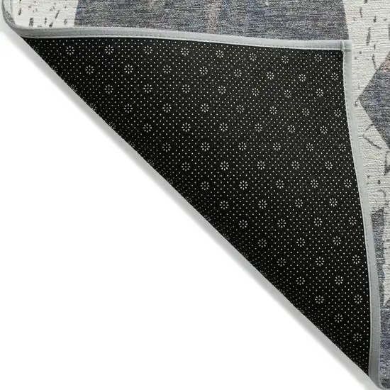 8' Gray Brown And Ivory Round Aztec Washable Indoor Outdoor Area Rug Photo 7