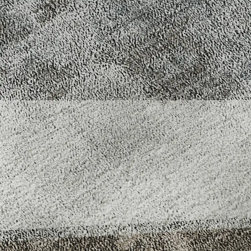 8' Gray Brown And Silver Geometric Washable Round Rug With UV Protection Photo 9