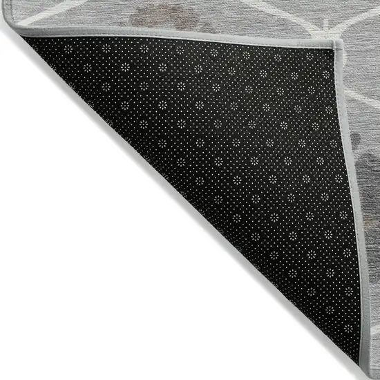 8' Gray Charcoal And Brown Round Medallion Washable Indoor Outdoor Area Rug Photo 4