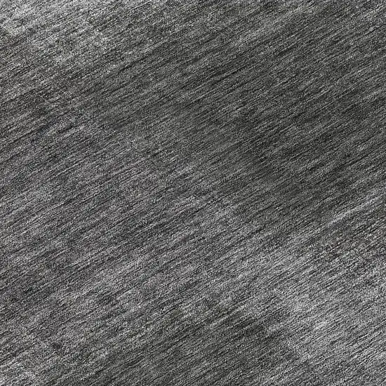 8' Gray Charcoal And Ivory Round Abstract Washable Indoor Outdoor Area Rug Photo 9