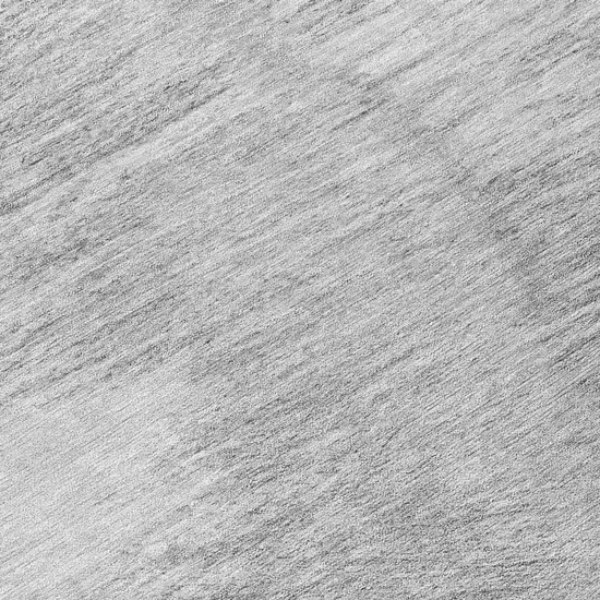 8' Gray Charcoal And Silver Round Abstract Washable Indoor Outdoor Area Rug Photo 9