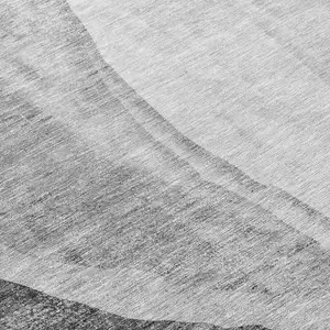 Photo of 8' Gray Charcoal And Silver Round Abstract Washable Indoor Outdoor Area Rug