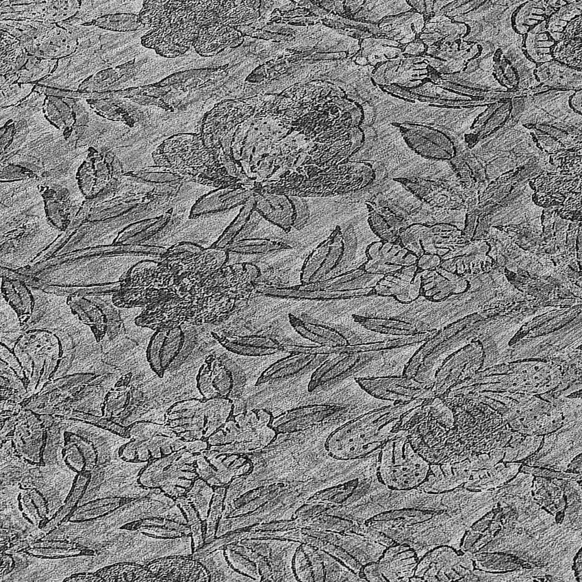 8' Gray Charcoal And Silver Round Floral Washable Indoor Outdoor Area Rug Photo 8
