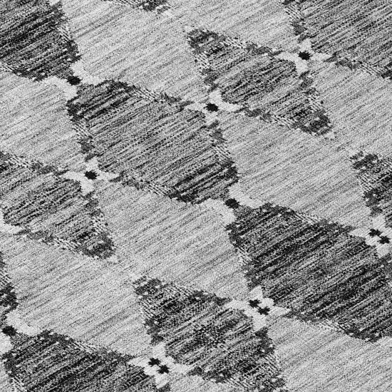 8' Gray Charcoal And Silver Round Moroccan Washable Indoor Outdoor Area Rug Photo 7