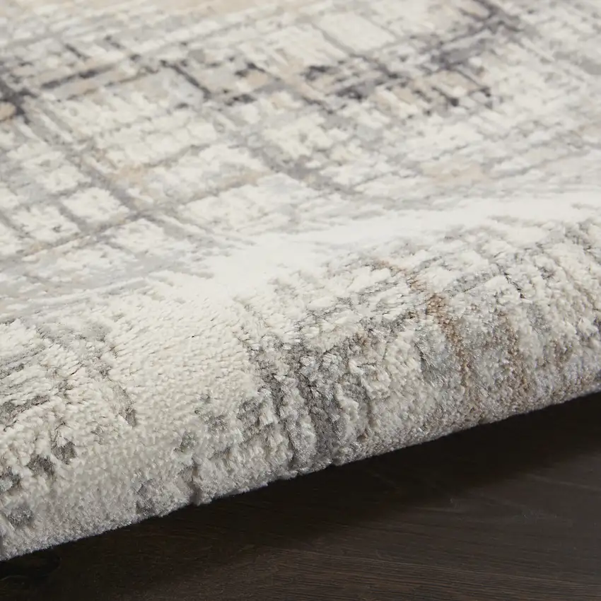 8' Gray Chevron Runner Rug Photo 8