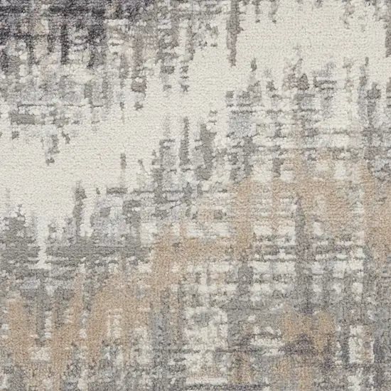 8' Gray Chevron Runner Rug Photo 4