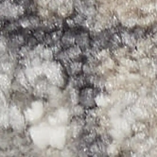 8' Gray Chevron Runner Rug Photo 3