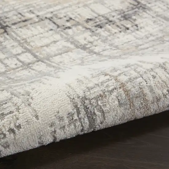 8' Gray Chevron Runner Rug Photo 8