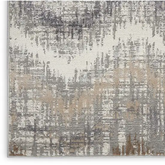 8' Gray Chevron Runner Rug Photo 9