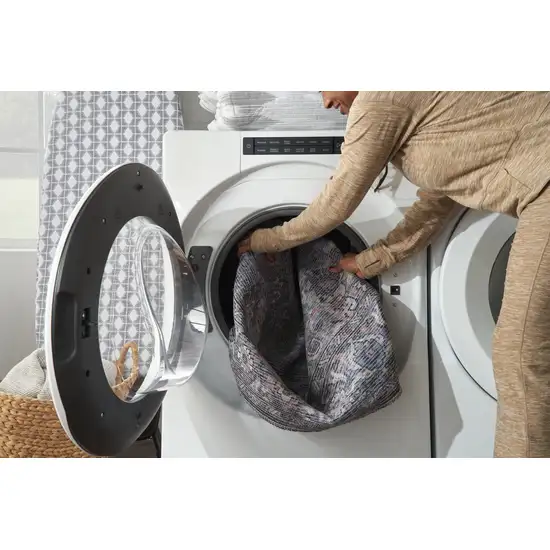 10' Gray Floral Power Loom Distressed Washable Runner Rug Photo 7