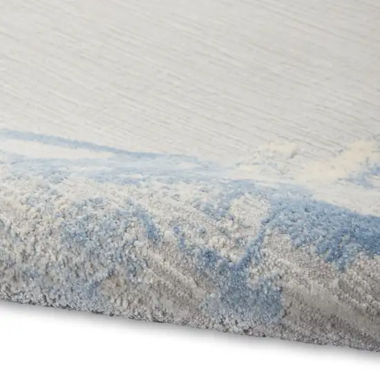 7' Gray Floral Power Loom Runner Rug Photo 8