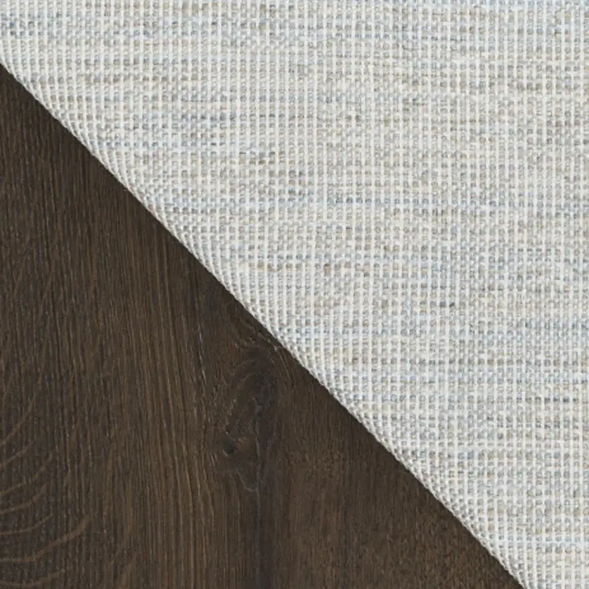 8' Gray Floral Power Loom Worn Faded Runner Rug Photo 9