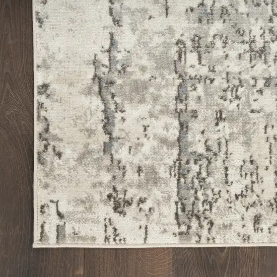 6' Gray Floral Runner Rug Photo 7