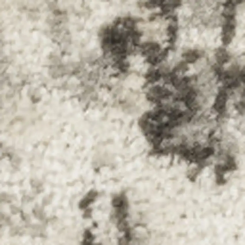 6' Gray Floral Runner Rug Photo 8