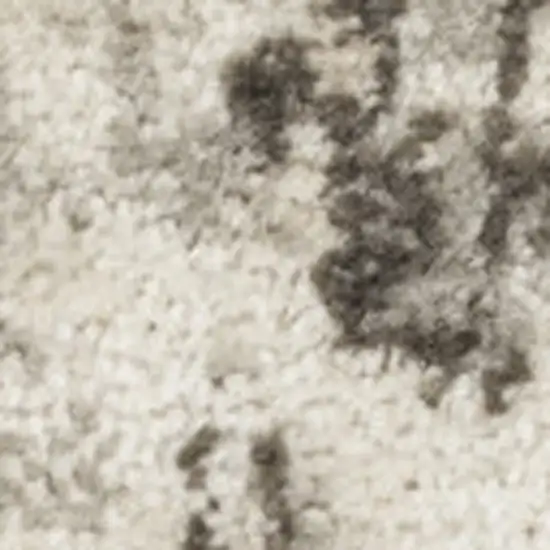 6' Gray Floral Runner Rug Photo 8