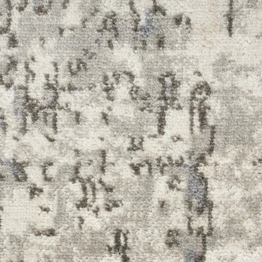 6' Gray Floral Runner Rug Photo 4