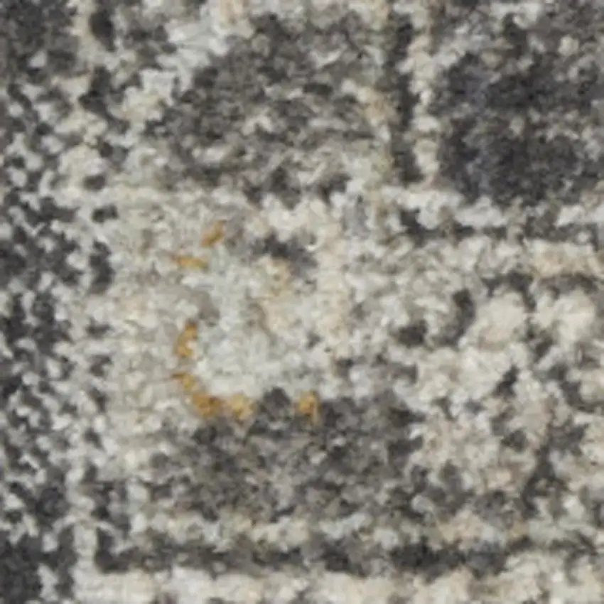 6' Gray Floral Worn Faded Runner Rug Photo 2