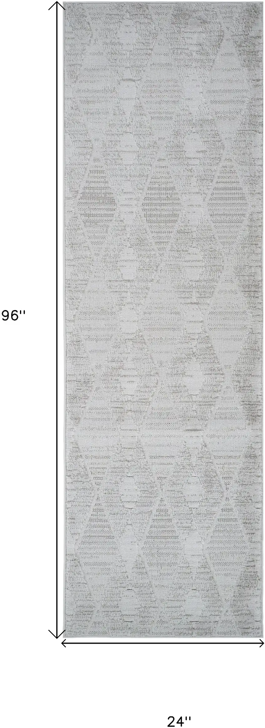8' Gray and Ivory Geometric Distressed Area Rug Photo 7