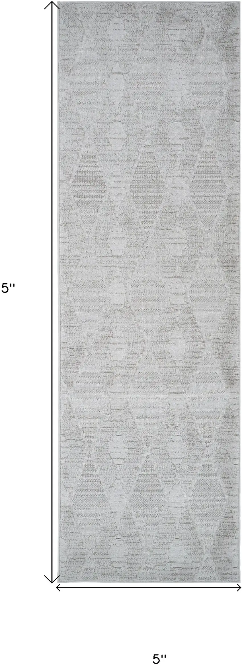 8' Gray Geometric Distressed Area Rug Photo 3