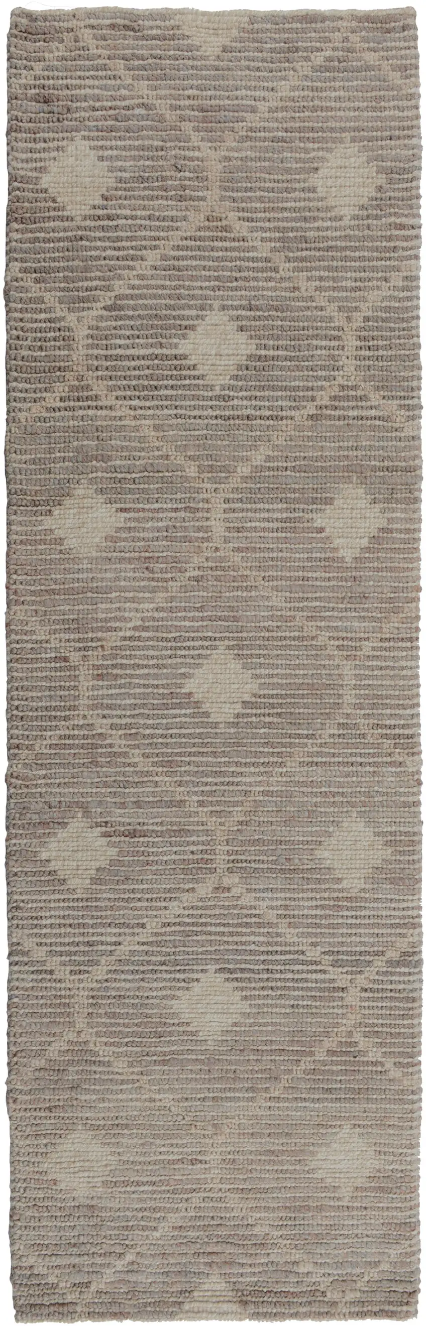 8' Gray Geometric Hand Woven Runner Rug Photo 1
