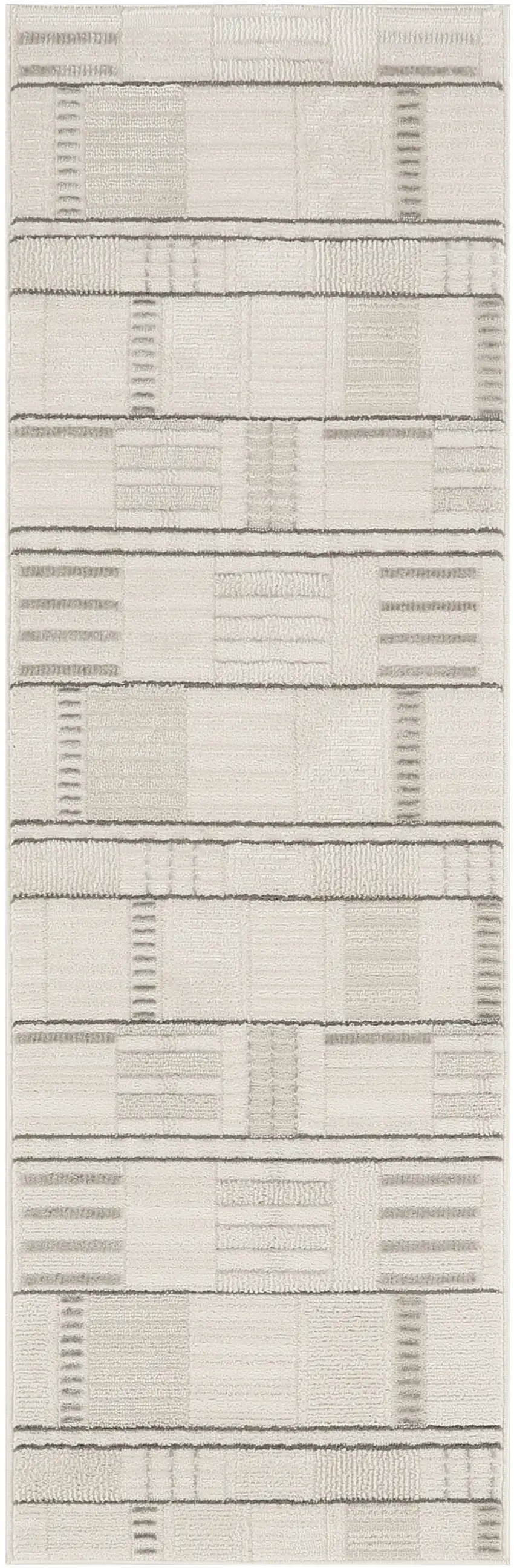 6' Gray Geometric Power Loom Runner Rug Photo 4