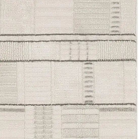 6' Gray Geometric Power Loom Runner Rug Photo 3