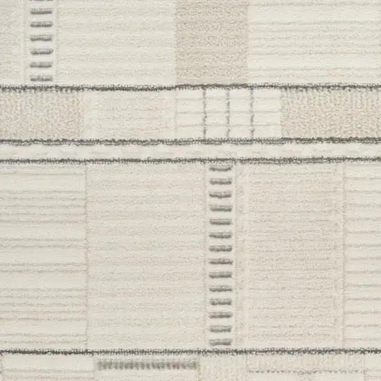 6' Gray Geometric Power Loom Runner Rug Photo 6