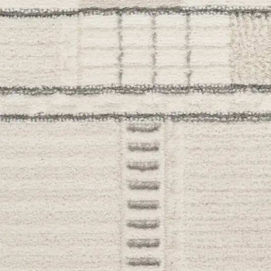 6' Gray Geometric Power Loom Runner Rug Photo 9