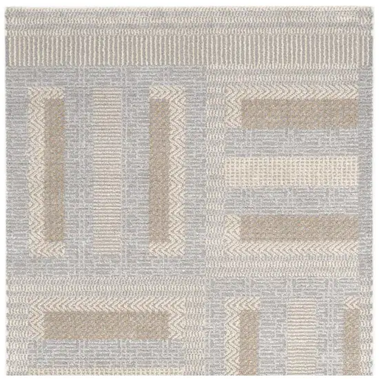 6' Gray Geometric Power Loom Runner Rug Photo 4