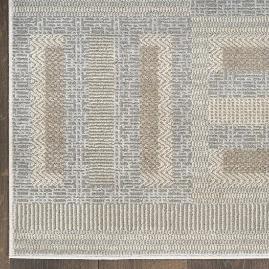 6' Gray Geometric Power Loom Runner Rug Photo 6