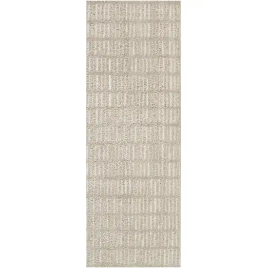 6' Gray Geometric Runner Rug Photo 8