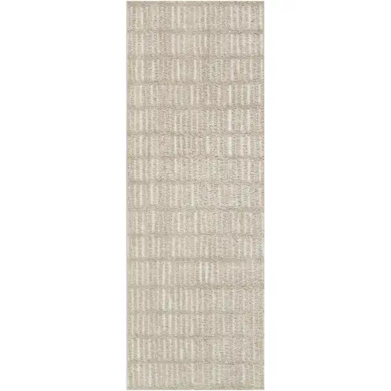 6' Gray Geometric Runner Rug Photo 2