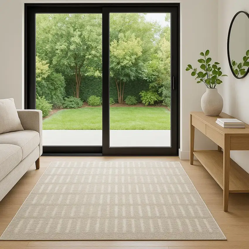 6' Gray Geometric Runner Rug Photo 1