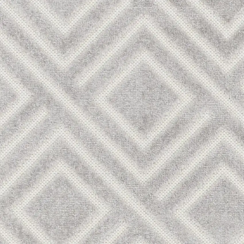 6' Gray Geometric Runner Rug Photo 3