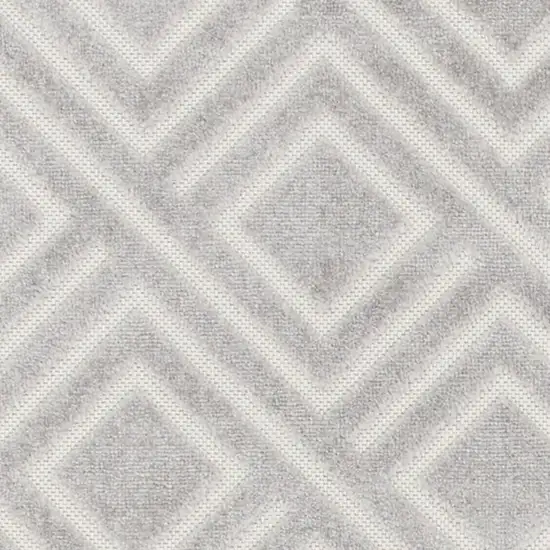 6' Gray Geometric Runner Rug Photo 3