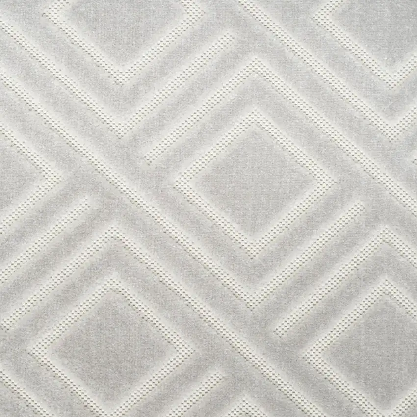 6' Gray Geometric Runner Rug Photo 6