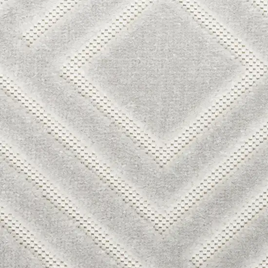 6' Gray Geometric Runner Rug Photo 9