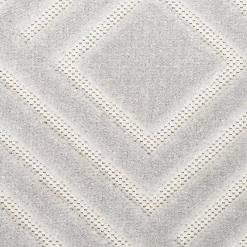 6' Gray Geometric Runner Rug Photo 9