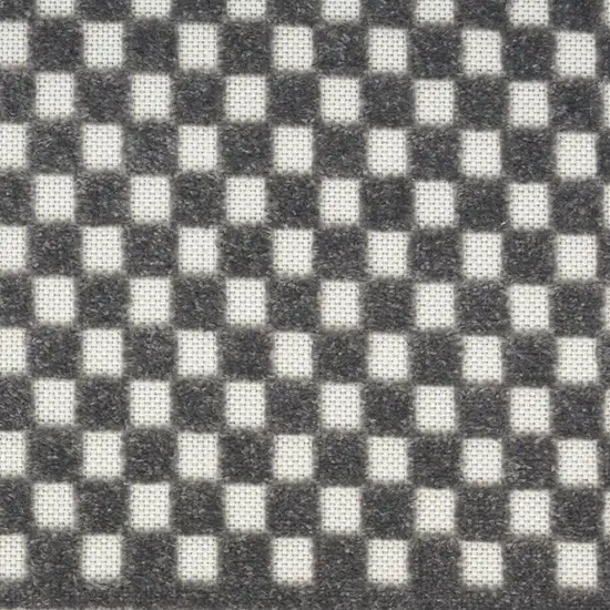 6' Gray Geometric Runner Rug Photo 7